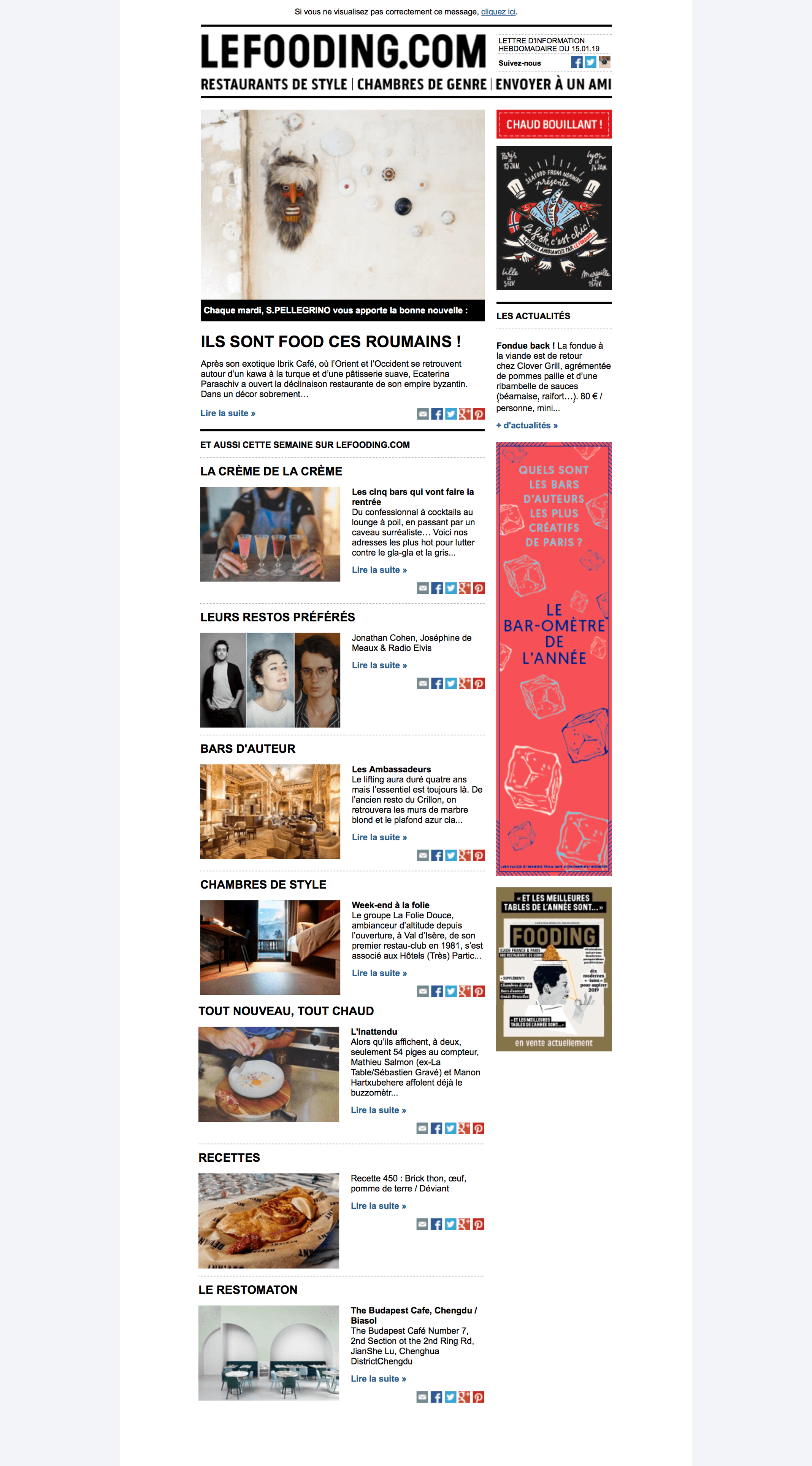 Newsletter du Fooding 