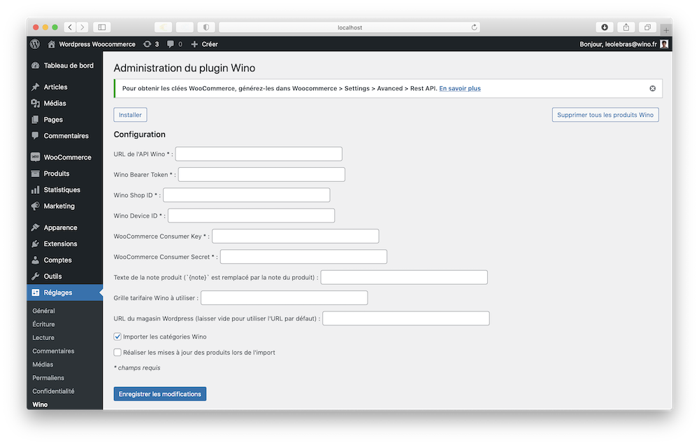 Installation du plugin Woocommerce