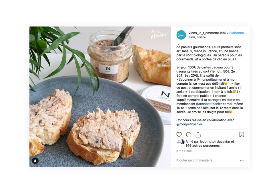 Création d'un jeu-concours grâce à Instagram.  
