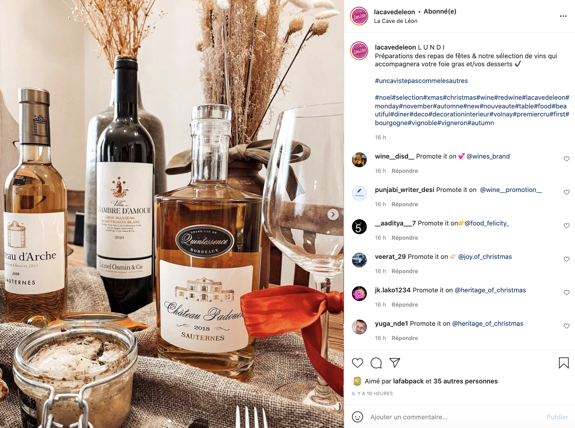 post de produits festifs 