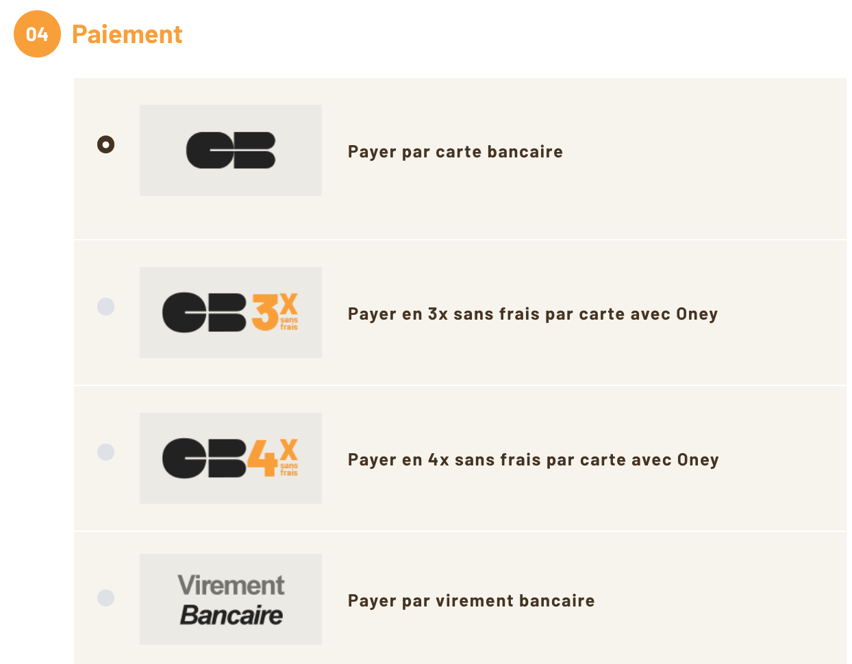 Modes de paiement proposés sur le site de Apiculture.net