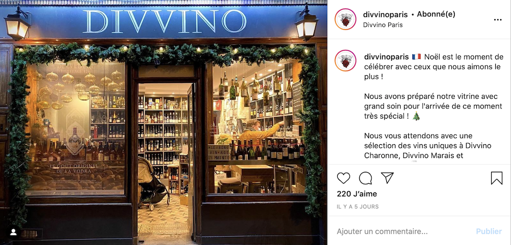 Divvino vitrine de Noël