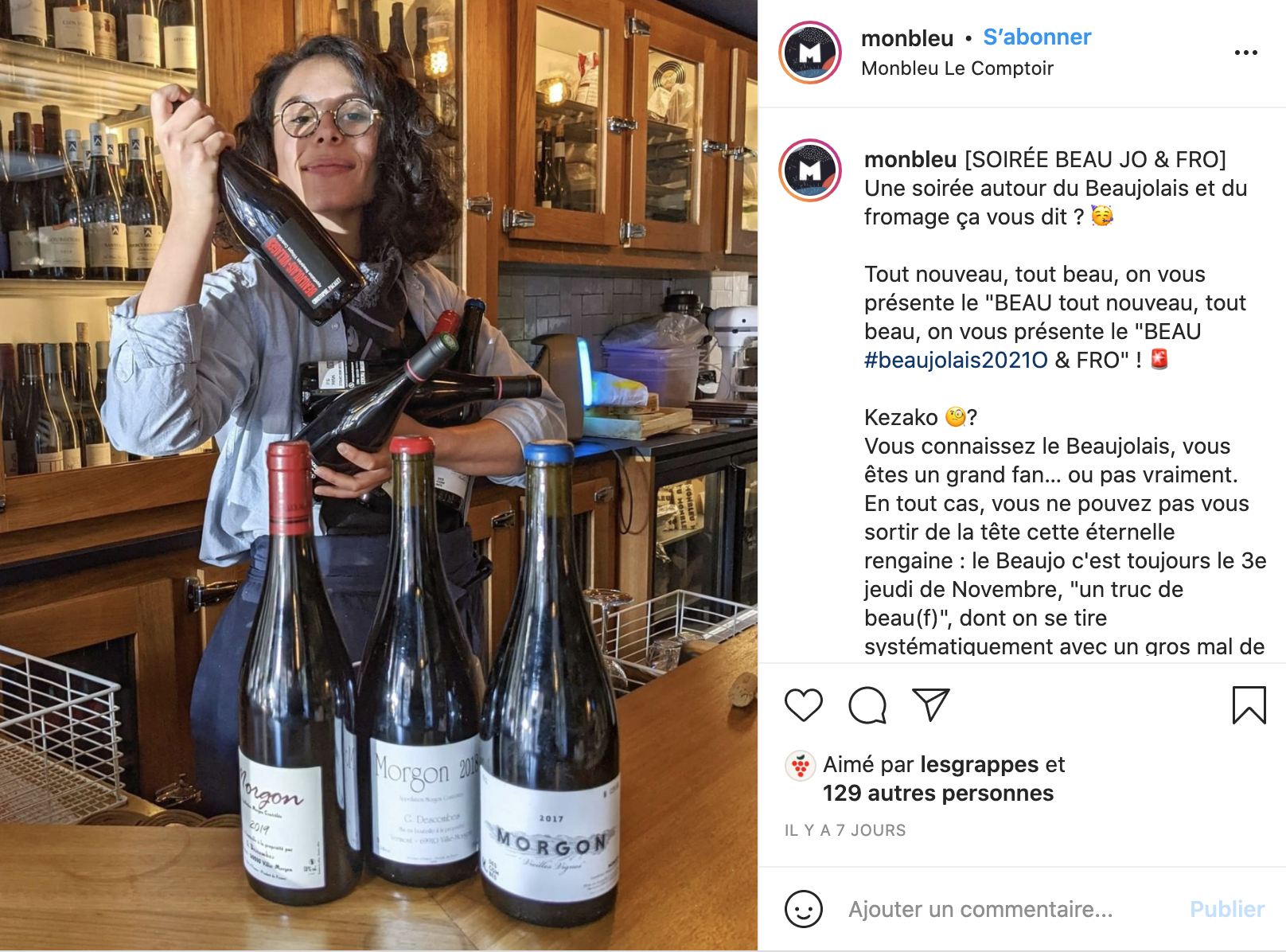 Post Instagram de Monbleu