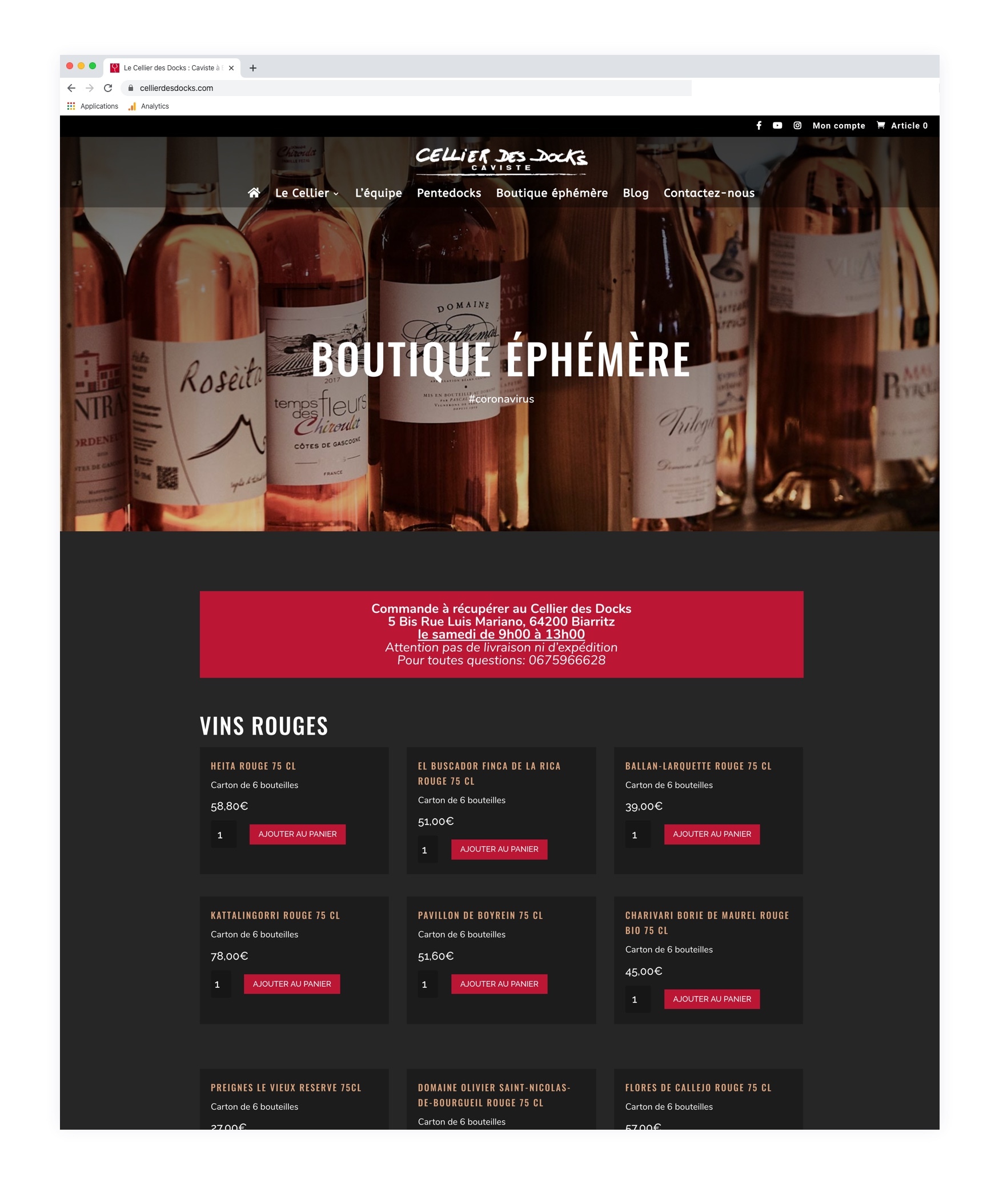 La boutique éphémère de Cellier des Docks 