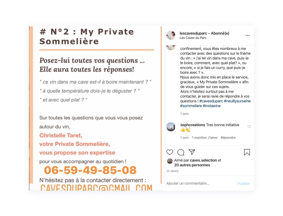 Les Caves du Parc propose des conseils par téléphone ou mal 