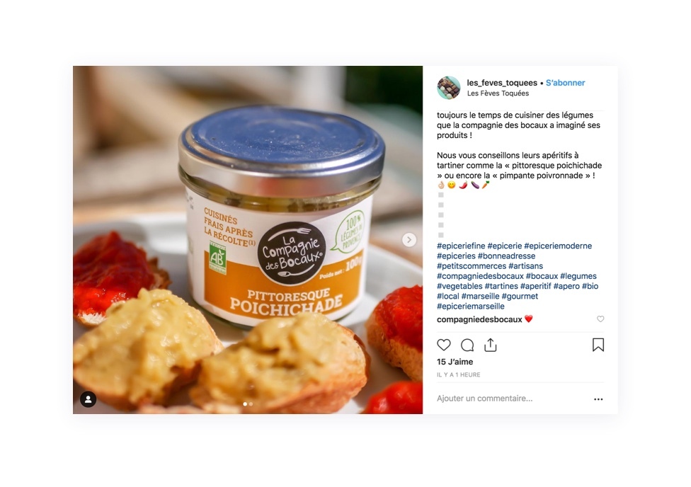 Mise en avant d'un produit coup de coeur grâce à Instagram 