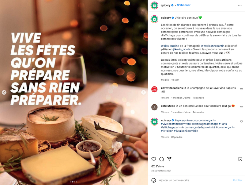 Post Instagram de Epicery 