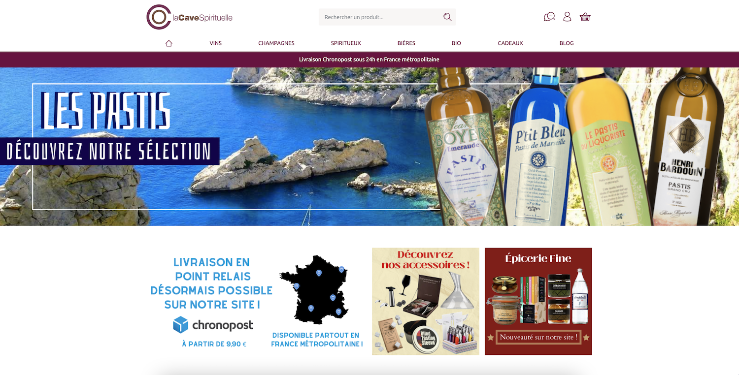 Page d'accueil du site de la Cave Spirituelle 