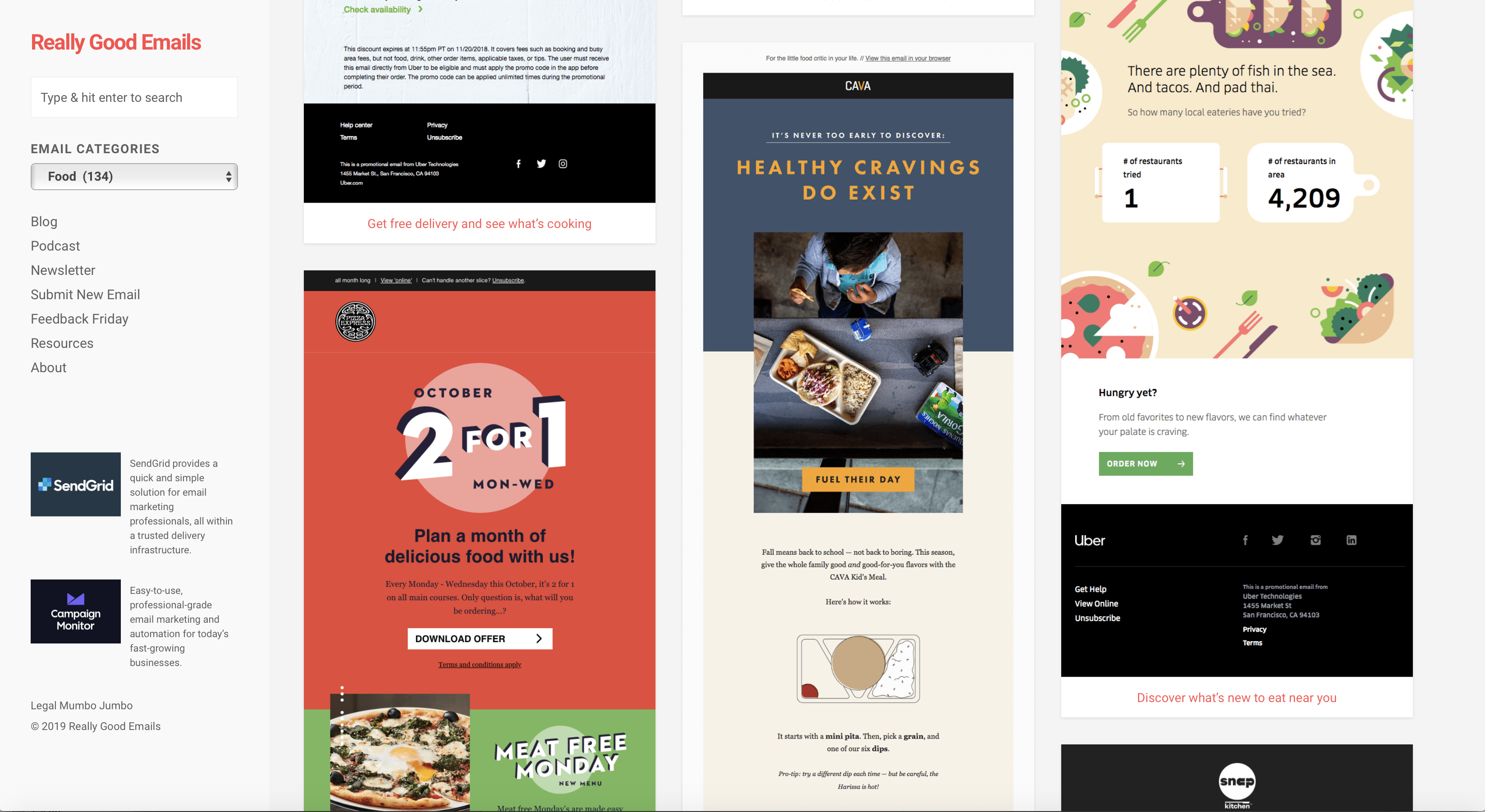 Modèle de newsletter sur Really Good Email 