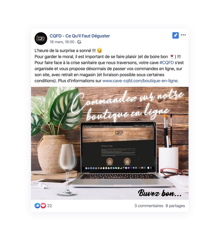 Un post pour le lancement du site publié par la cave CQFD