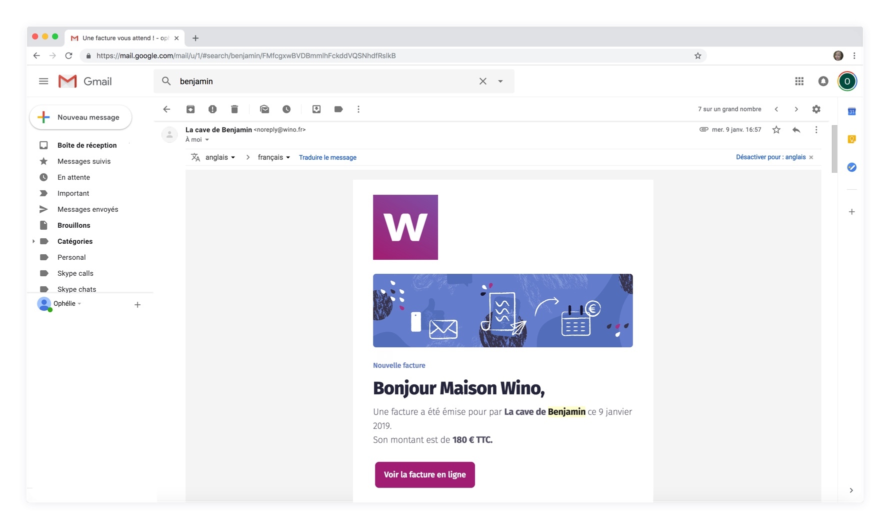 L'envoi des factures par mail avec le logiciel de gestion caisse Wino