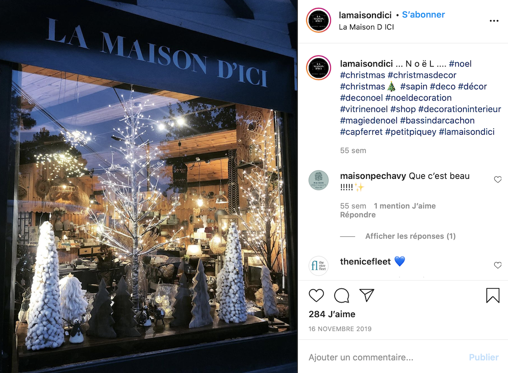 La maison d'ici vitrine de Noël