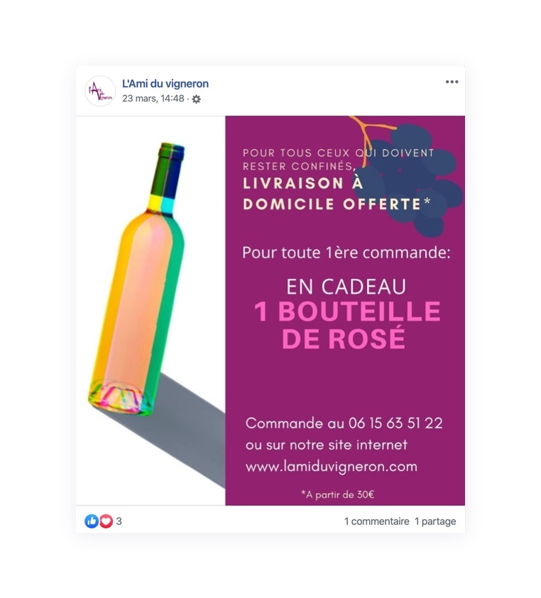 Livraison et bouteille offerte chez L'Ami du Vigneron