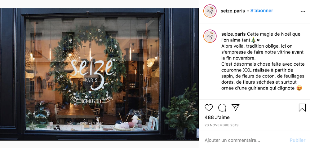 Seize Paris vitrine de Noël