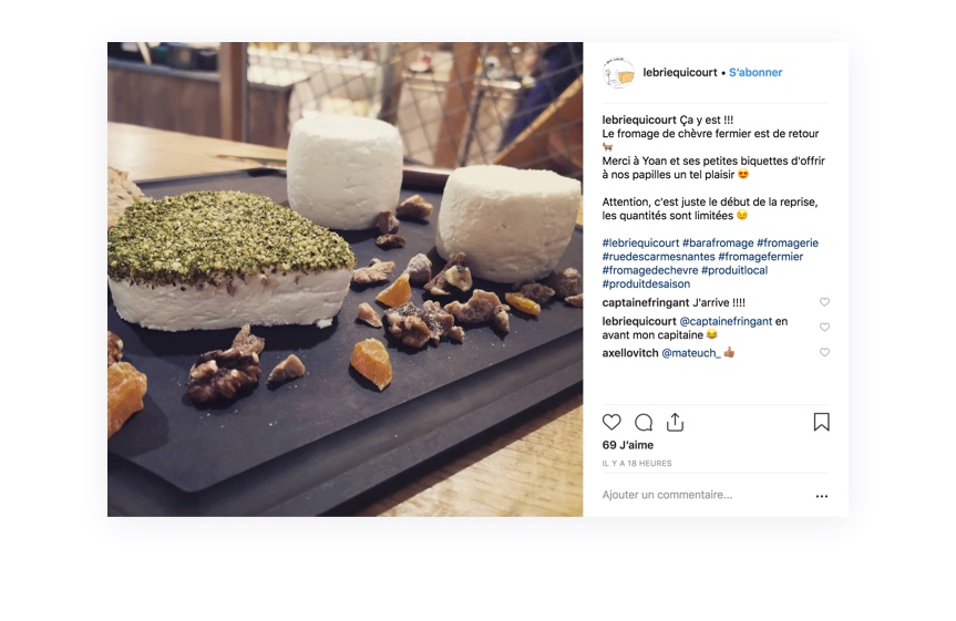 Mise en avant d'un produit tout juste réapprovisionné grâce à Instagram 